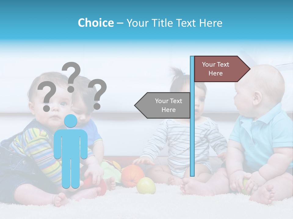 A Group Of Babies Sitting Next To Each Other PowerPoint Template