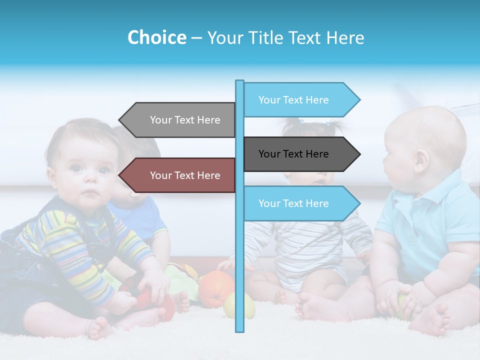 A Group Of Babies Sitting Next To Each Other PowerPoint Template