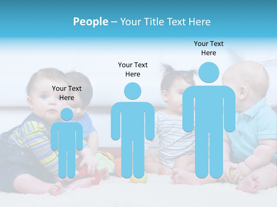 A Group Of Babies Sitting Next To Each Other PowerPoint Template
