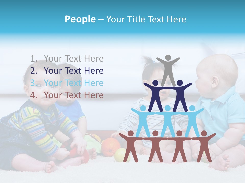 A Group Of Babies Sitting Next To Each Other PowerPoint Template