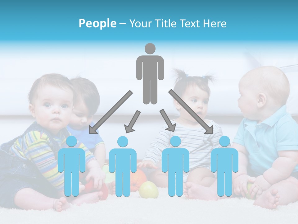 A Group Of Babies Sitting Next To Each Other PowerPoint Template