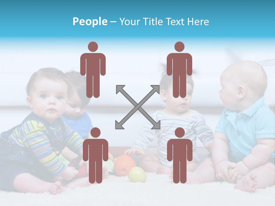 A Group Of Babies Sitting Next To Each Other PowerPoint Template