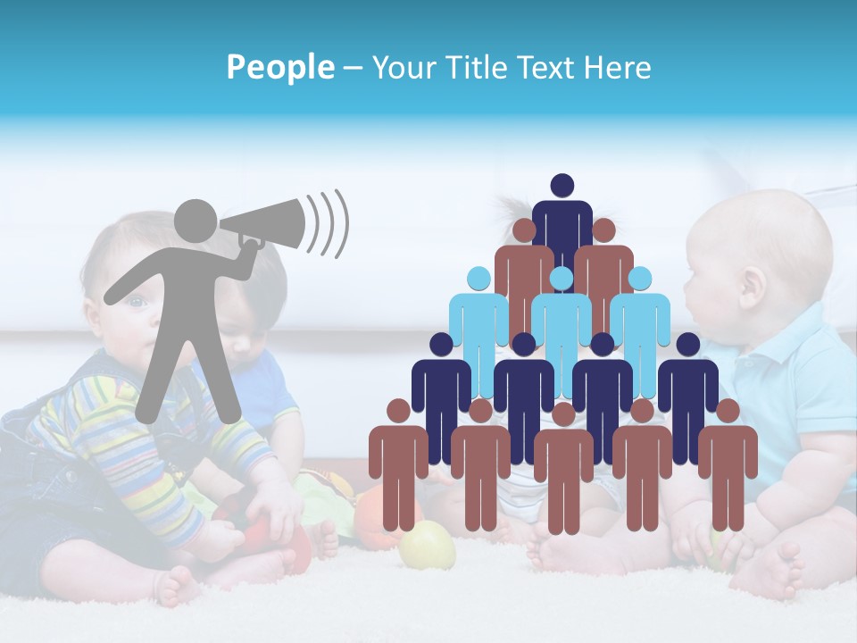 A Group Of Babies Sitting Next To Each Other PowerPoint Template