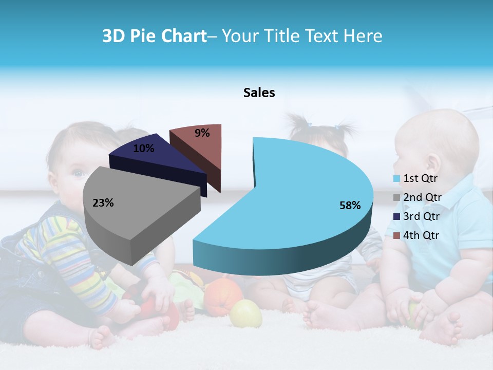 A Group Of Babies Sitting Next To Each Other PowerPoint Template