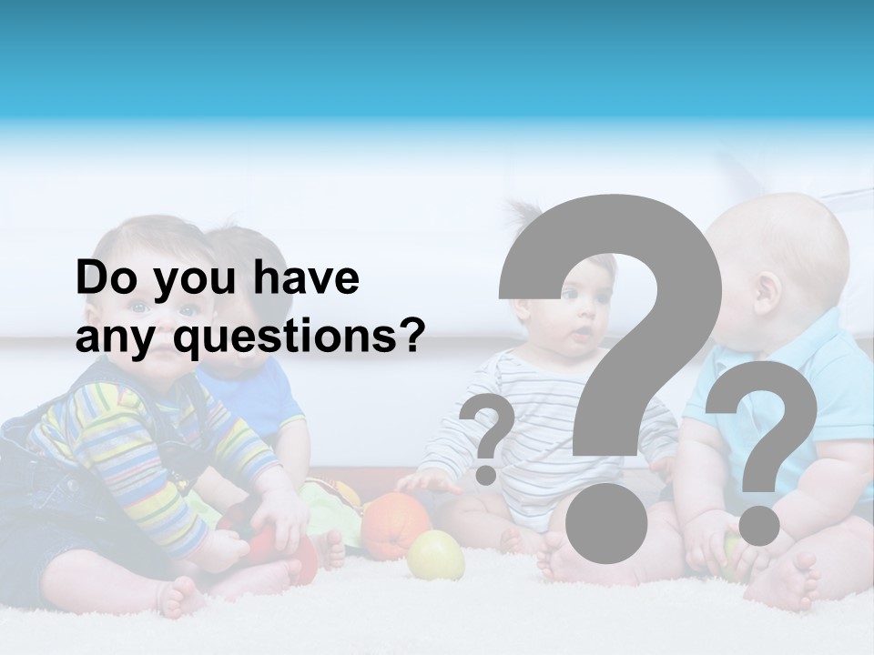 A Group Of Babies Sitting Next To Each Other PowerPoint Template