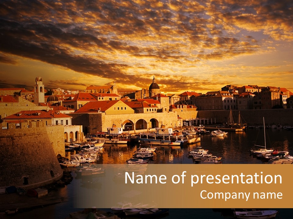 Boat Coastline Religion PowerPoint Template