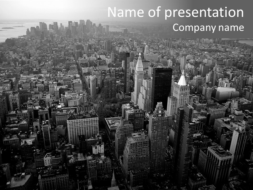 Sunset Skyscraper View PowerPoint Template