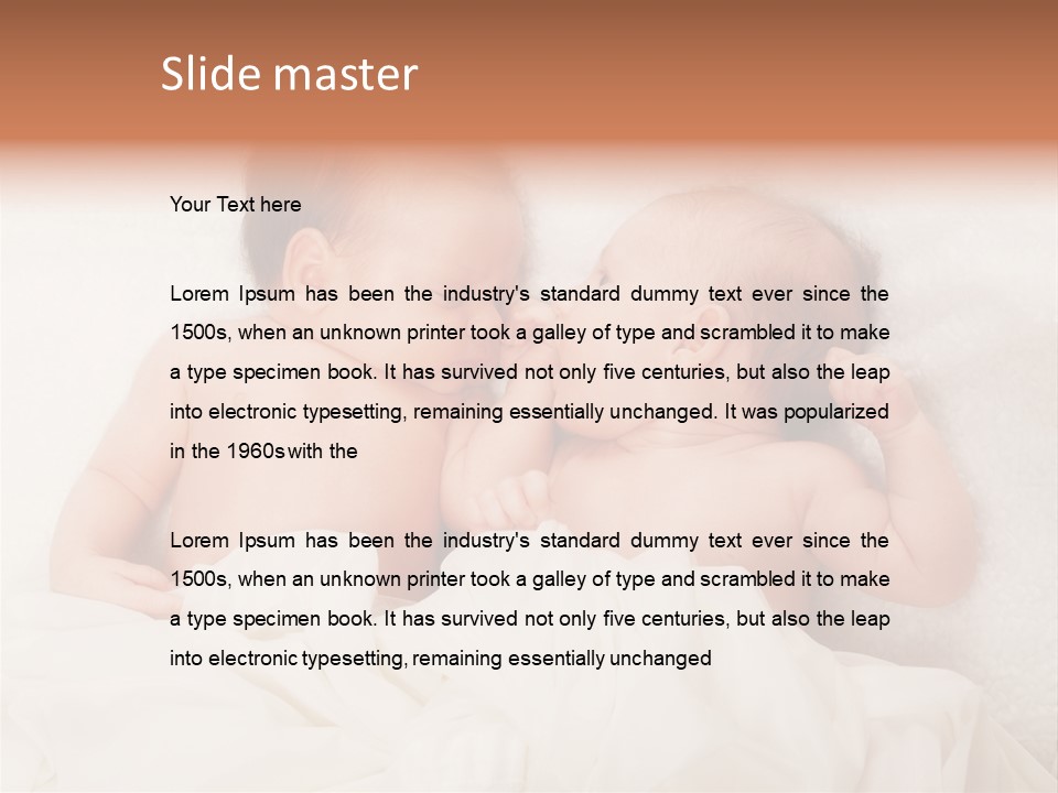 Newborn Child Twins Baby Baby PowerPoint Template