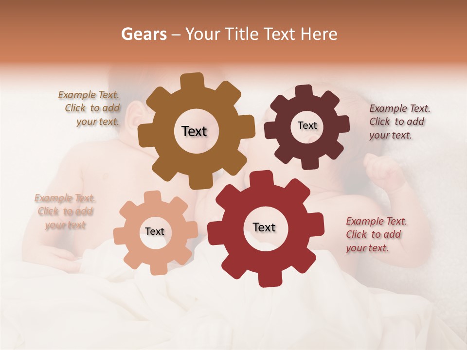 Newborn Child Twins Baby Baby PowerPoint Template