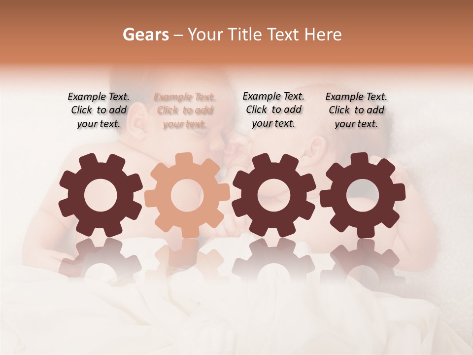 Newborn Child Twins Baby Baby PowerPoint Template