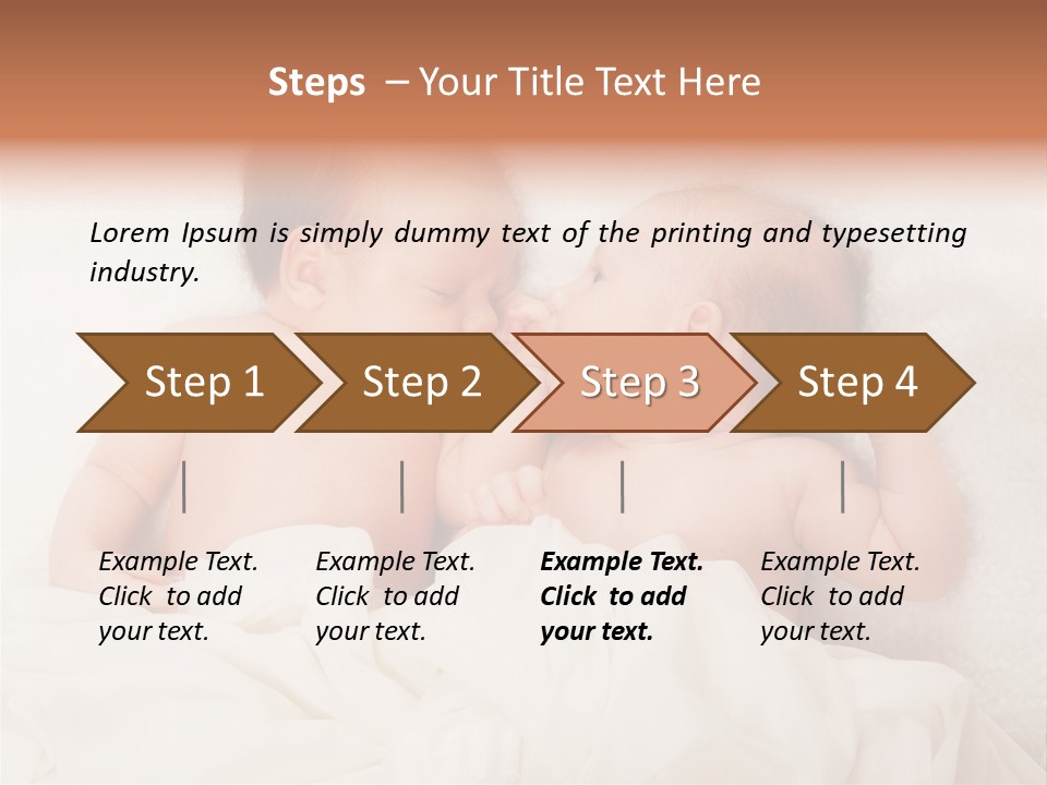 Newborn Child Twins Baby Baby PowerPoint Template
