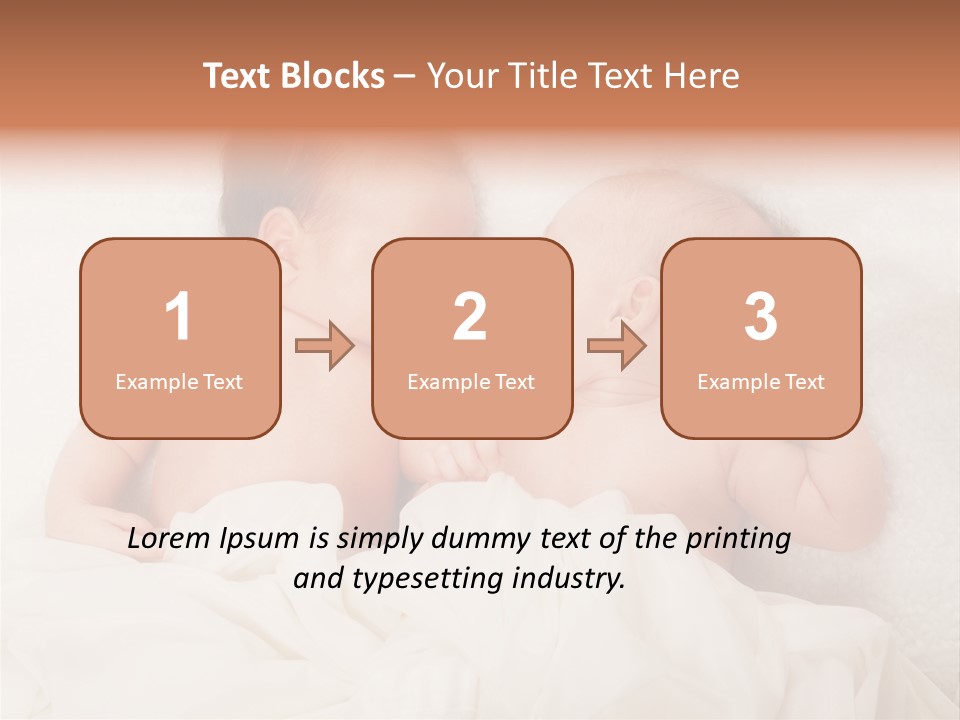 Newborn Child Twins Baby Baby PowerPoint Template