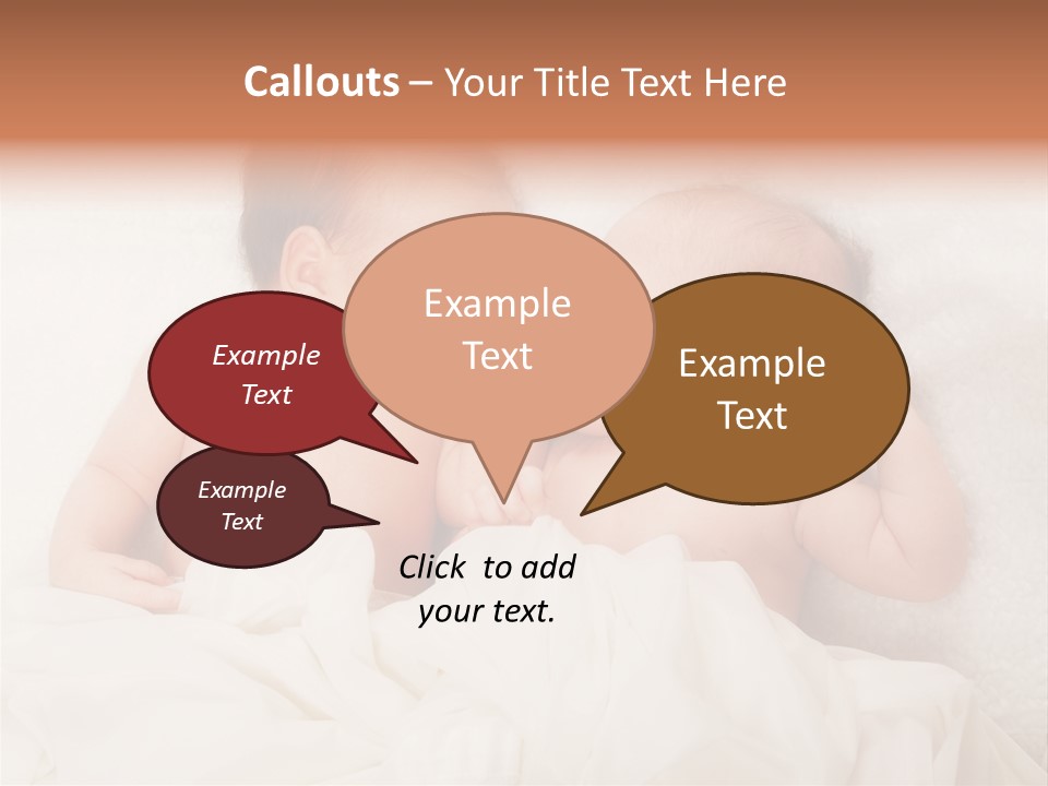 Newborn Child Twins Baby Baby PowerPoint Template