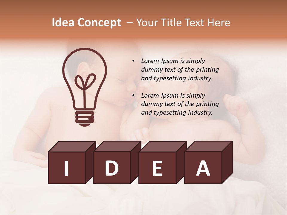 Newborn Child Twins Baby Baby PowerPoint Template