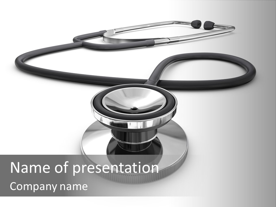 Work Tool Stethoscope Isolated PowerPoint Template