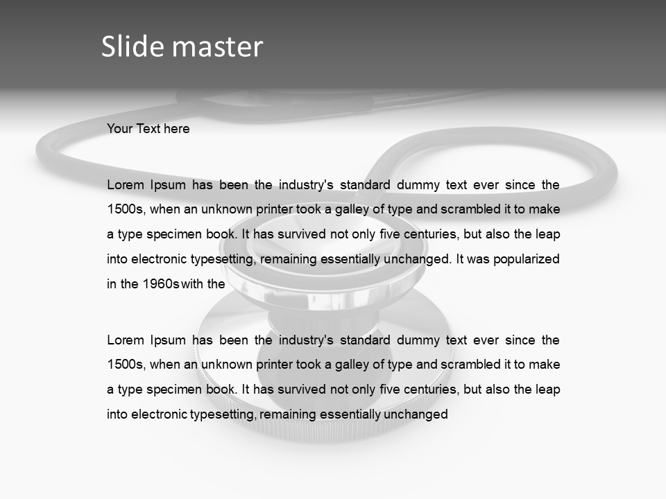 Work Tool Stethoscope Isolated PowerPoint Template