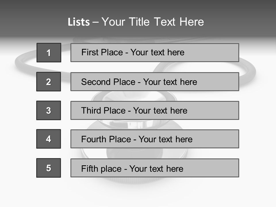 Work Tool Stethoscope Isolated PowerPoint Template