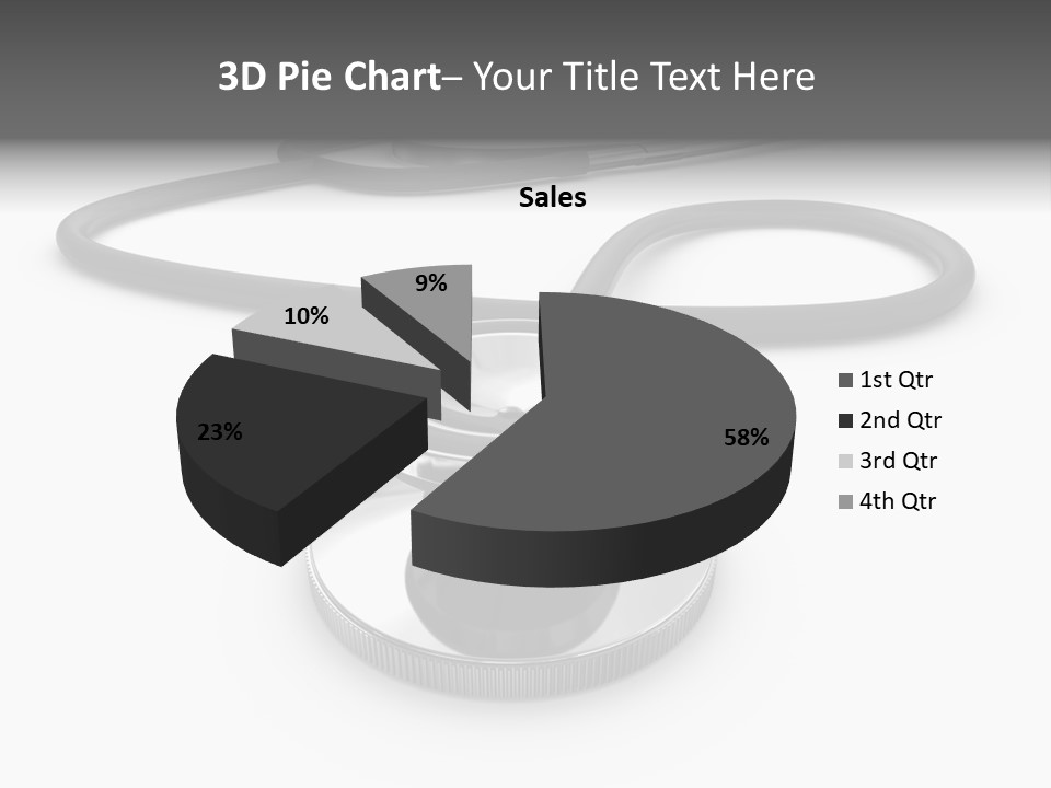 Work Tool Stethoscope Isolated PowerPoint Template