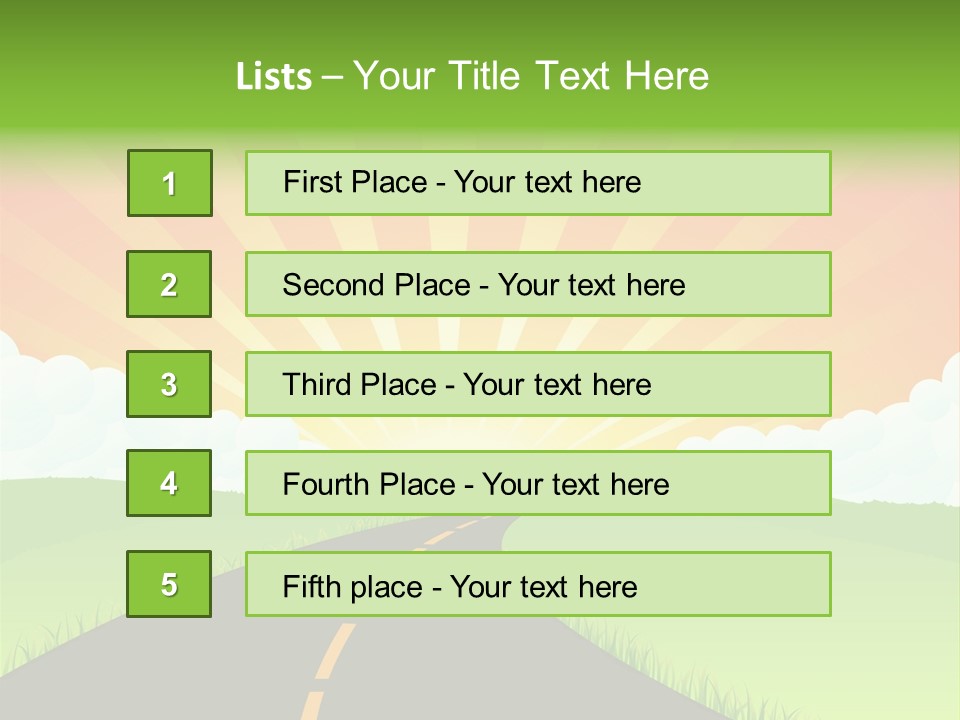 Tourism Sunbeams Fields PowerPoint Template