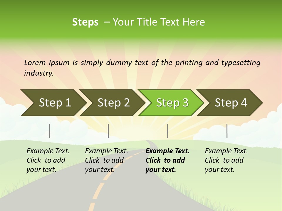 Tourism Sunbeams Fields PowerPoint Template