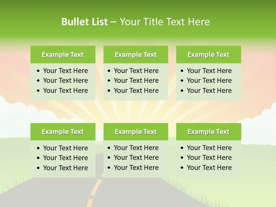 Tourism Sunbeams Fields PowerPoint Template