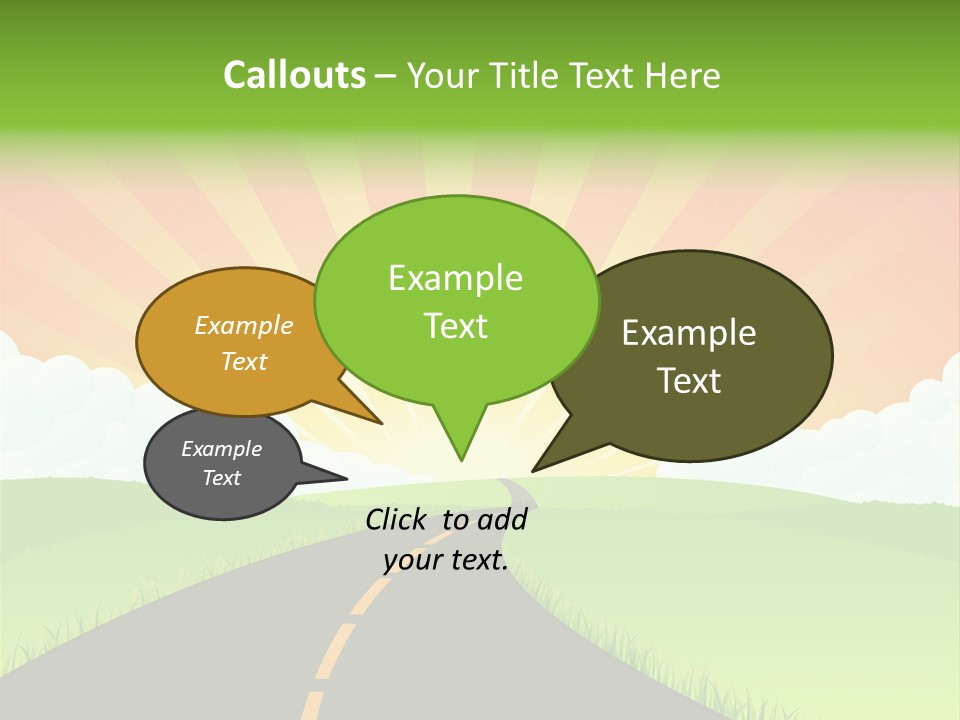 Tourism Sunbeams Fields PowerPoint Template