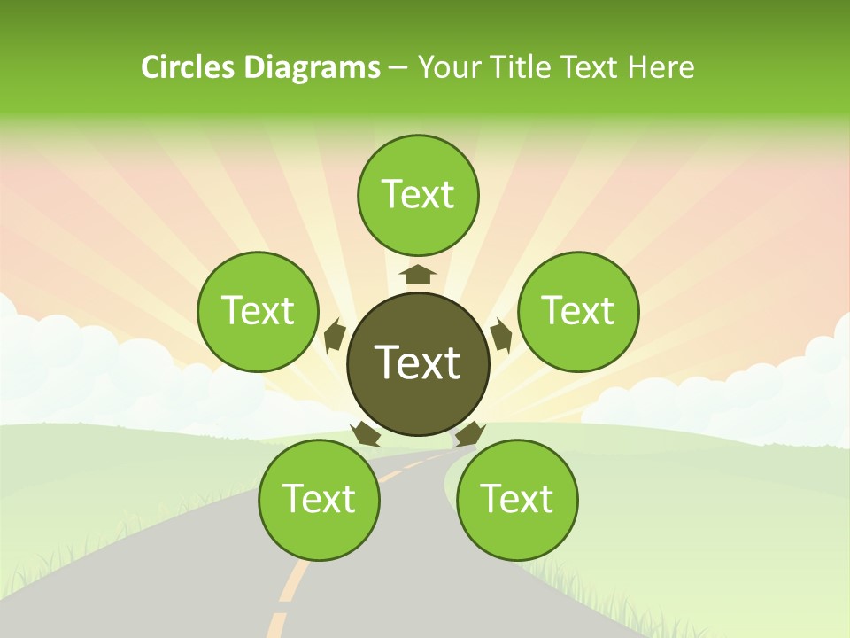 Tourism Sunbeams Fields PowerPoint Template