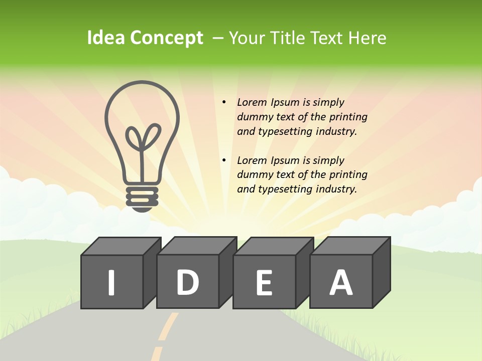 Tourism Sunbeams Fields PowerPoint Template