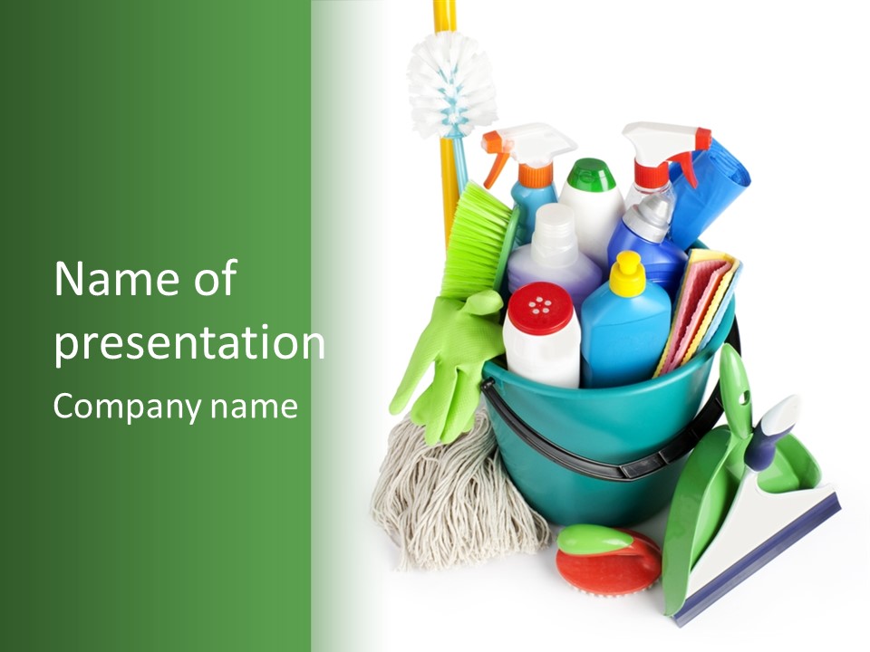 Bottle Chemical Chores PowerPoint Template