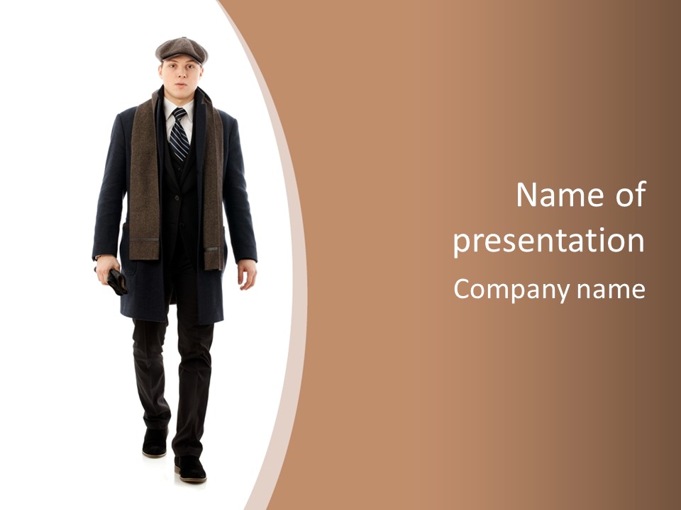 Alone Businessman Action PowerPoint Template