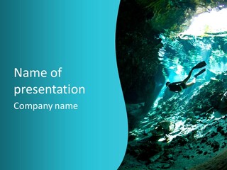 Geology Free Diving Fresh Water PowerPoint Template