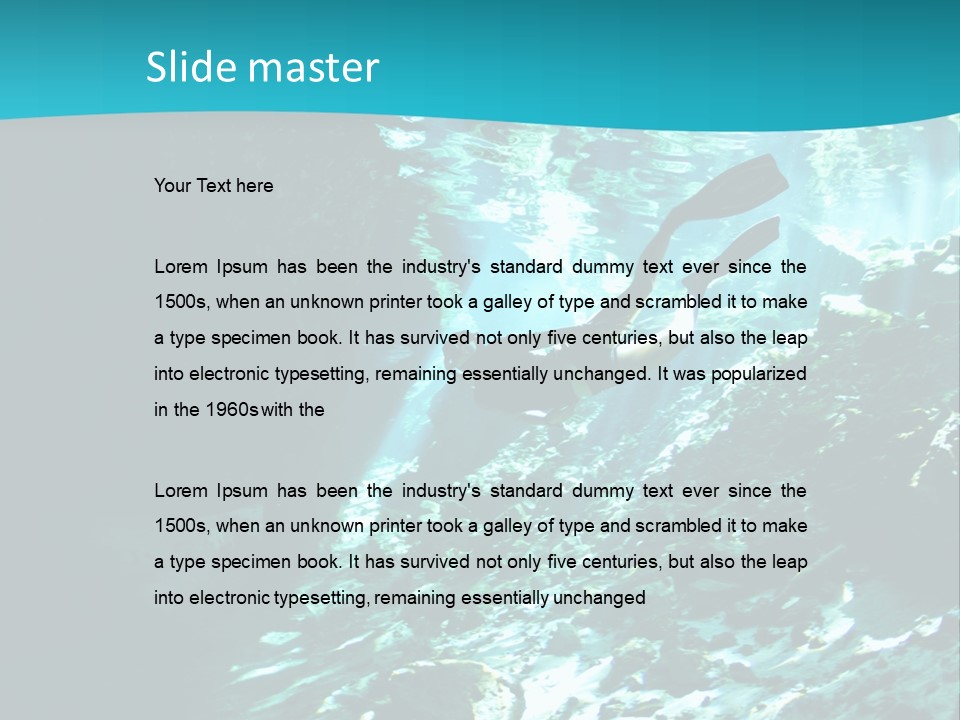 Geology Free Diving Fresh Water PowerPoint Template