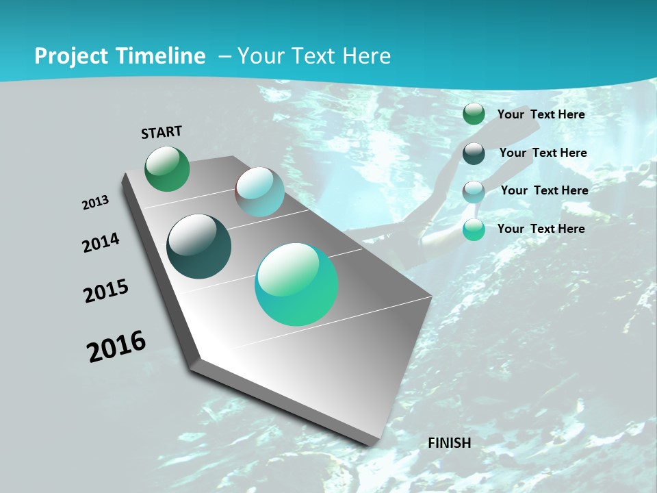 Geology Free Diving Fresh Water PowerPoint Template