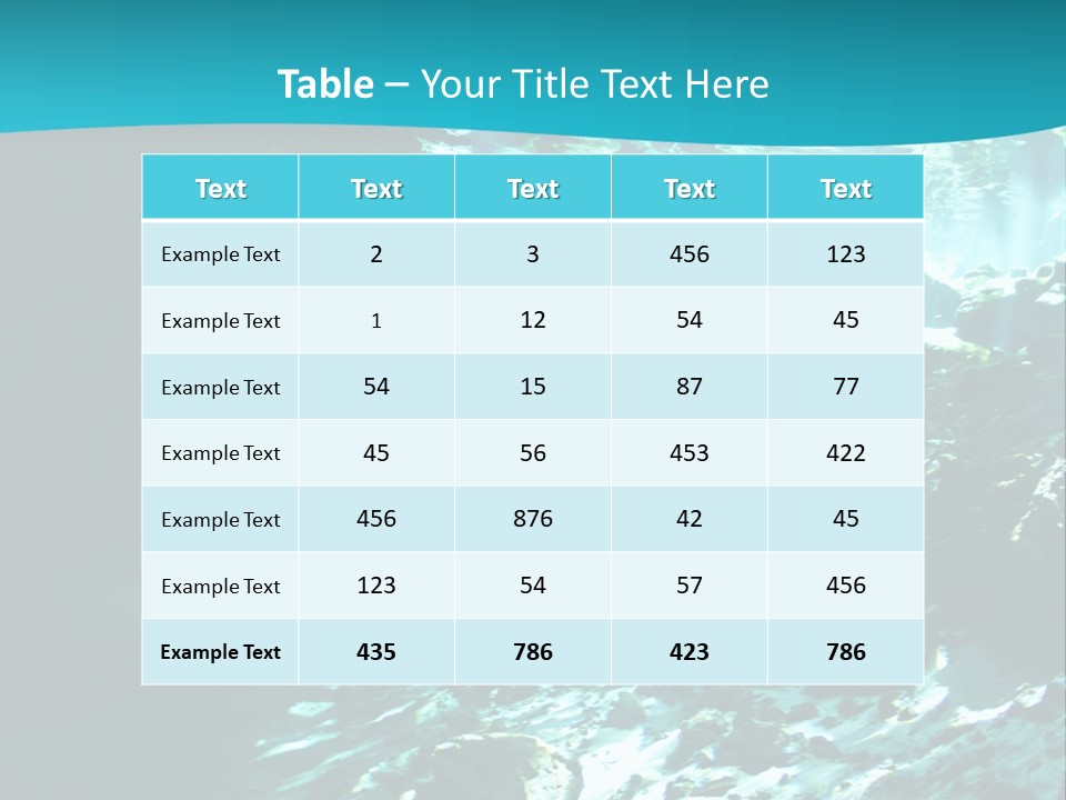 Geology Free Diving Fresh Water PowerPoint Template