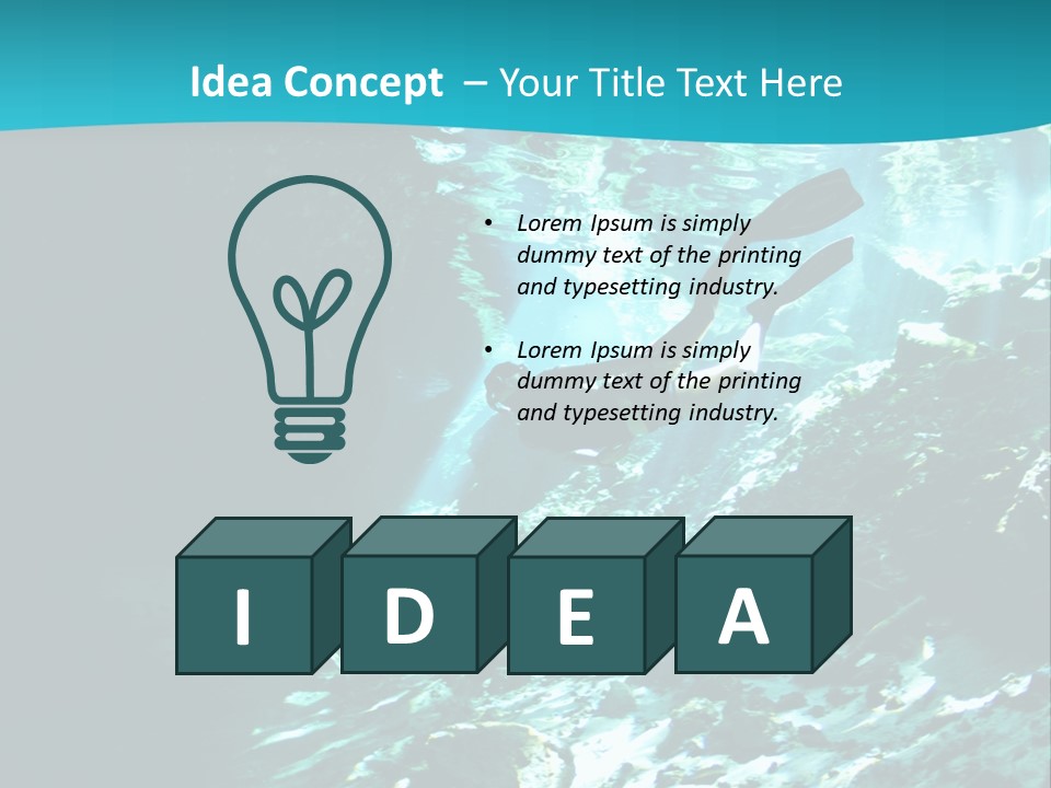 Geology Free Diving Fresh Water PowerPoint Template