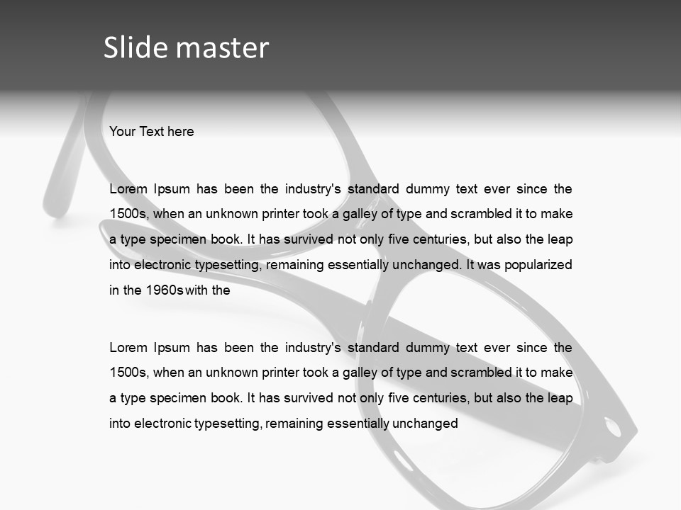 Eyes Lifestyle Eyeglasses PowerPoint Template