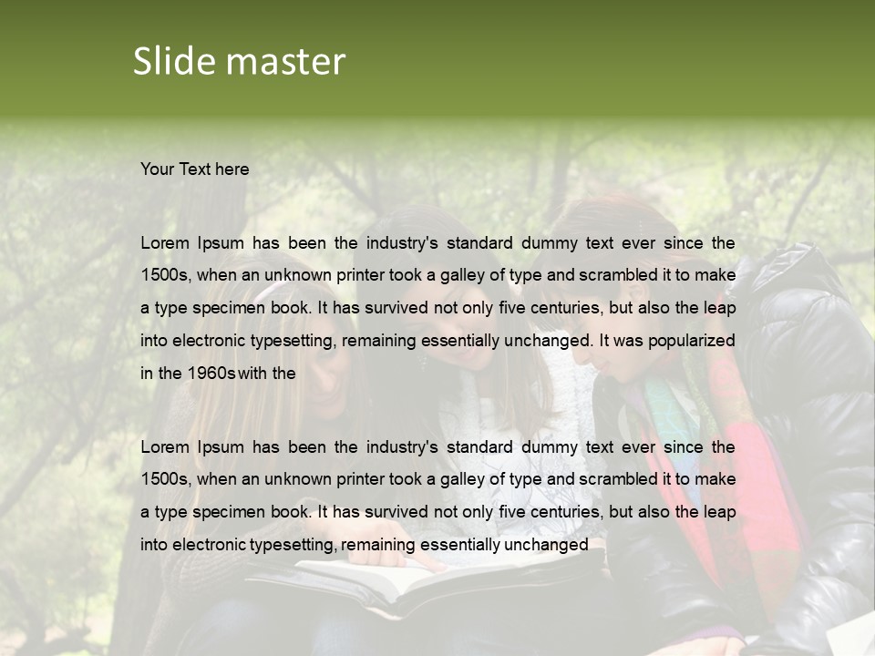 Interesting Book Girls PowerPoint Template