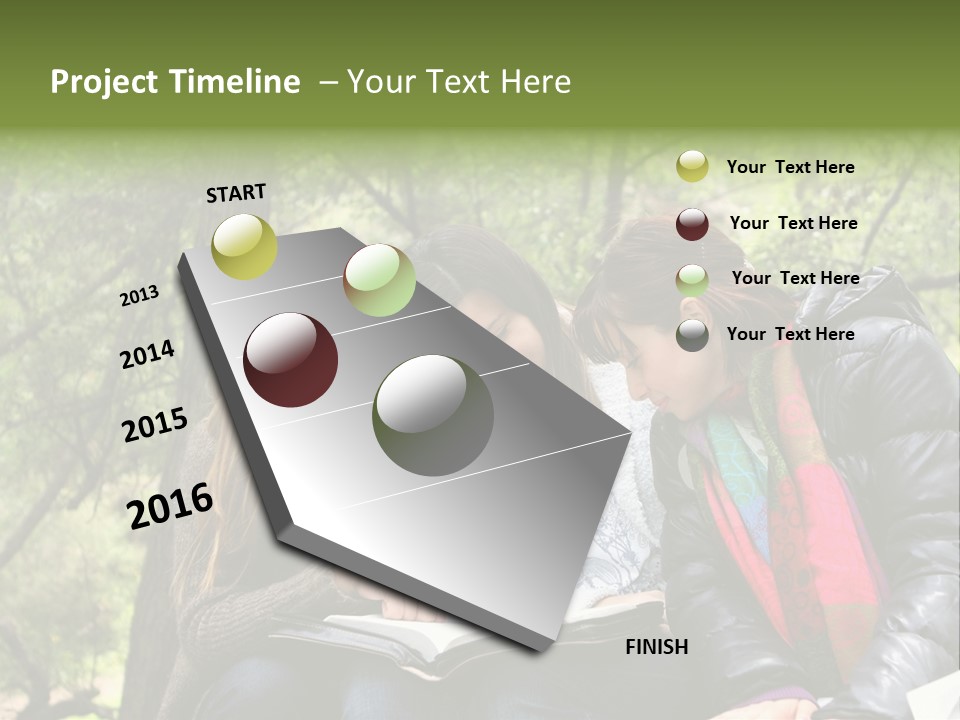 Interesting Book Girls PowerPoint Template