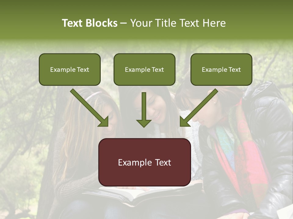 Interesting Book Girls PowerPoint Template