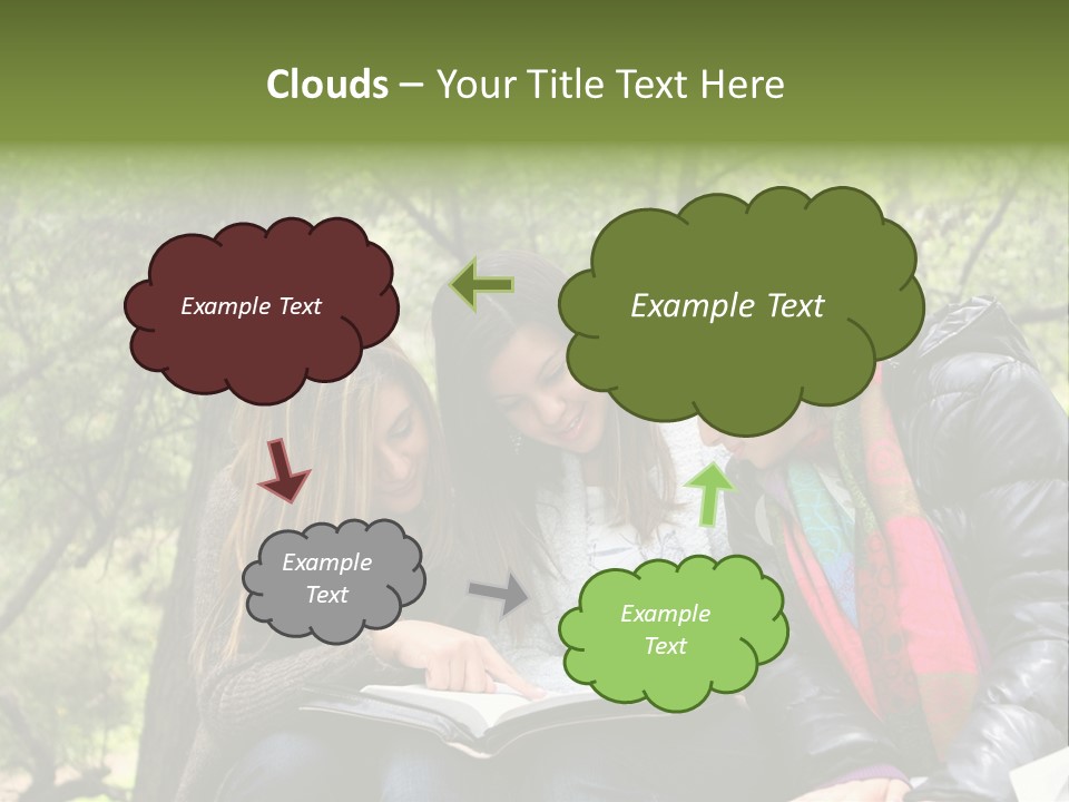 Interesting Book Girls PowerPoint Template