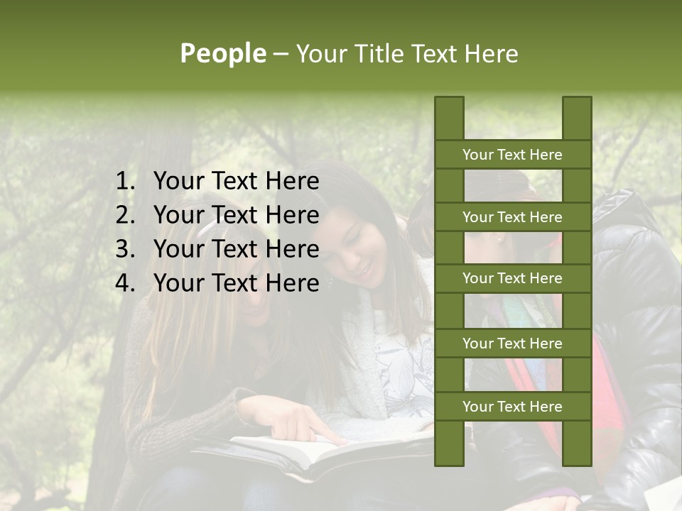 Interesting Book Girls PowerPoint Template