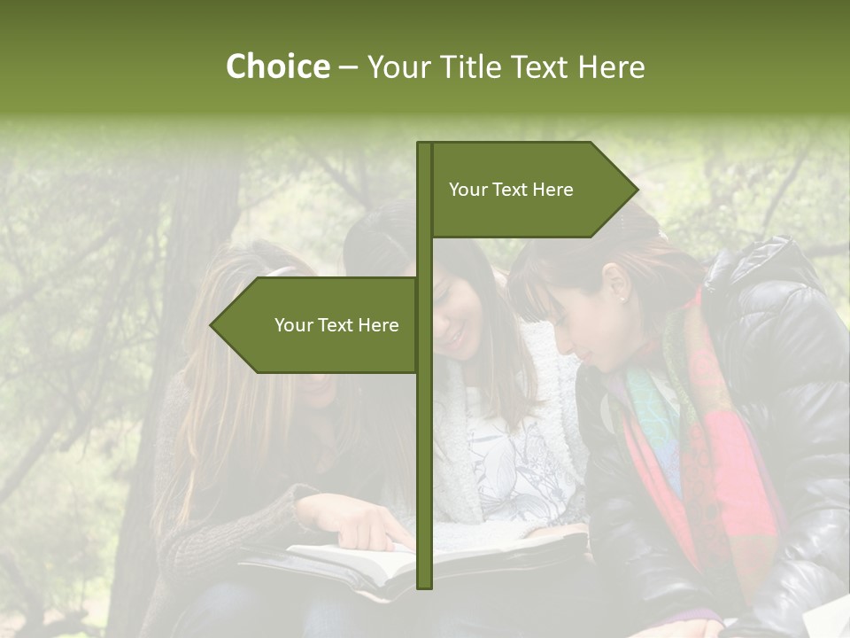 Interesting Book Girls PowerPoint Template