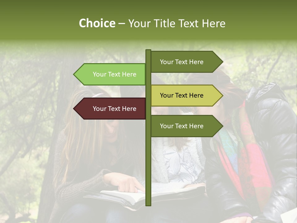 Interesting Book Girls PowerPoint Template