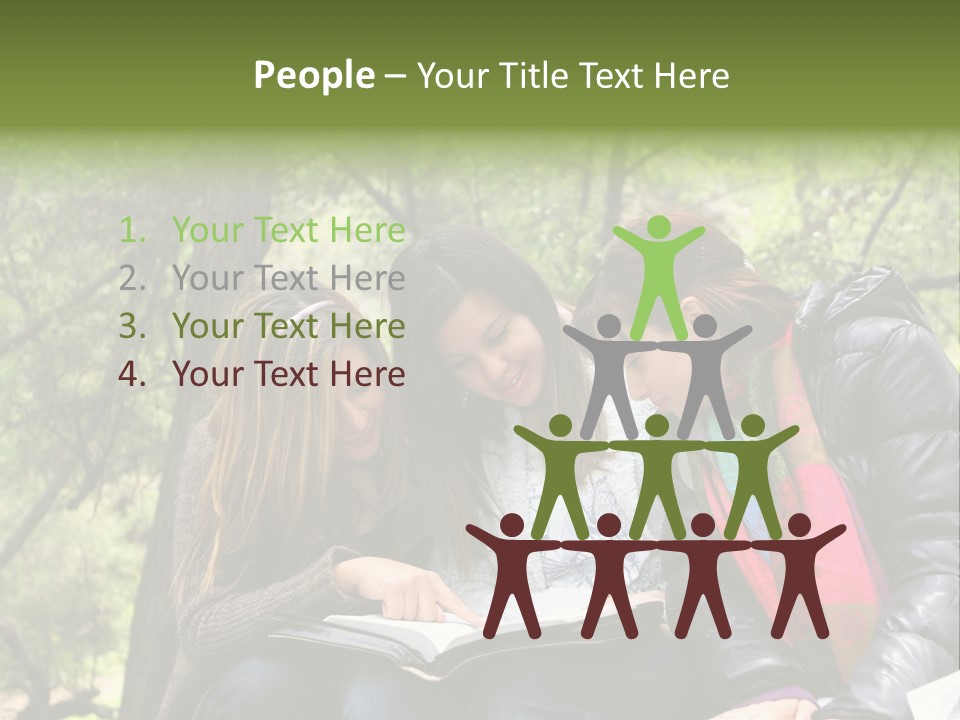 Interesting Book Girls PowerPoint Template