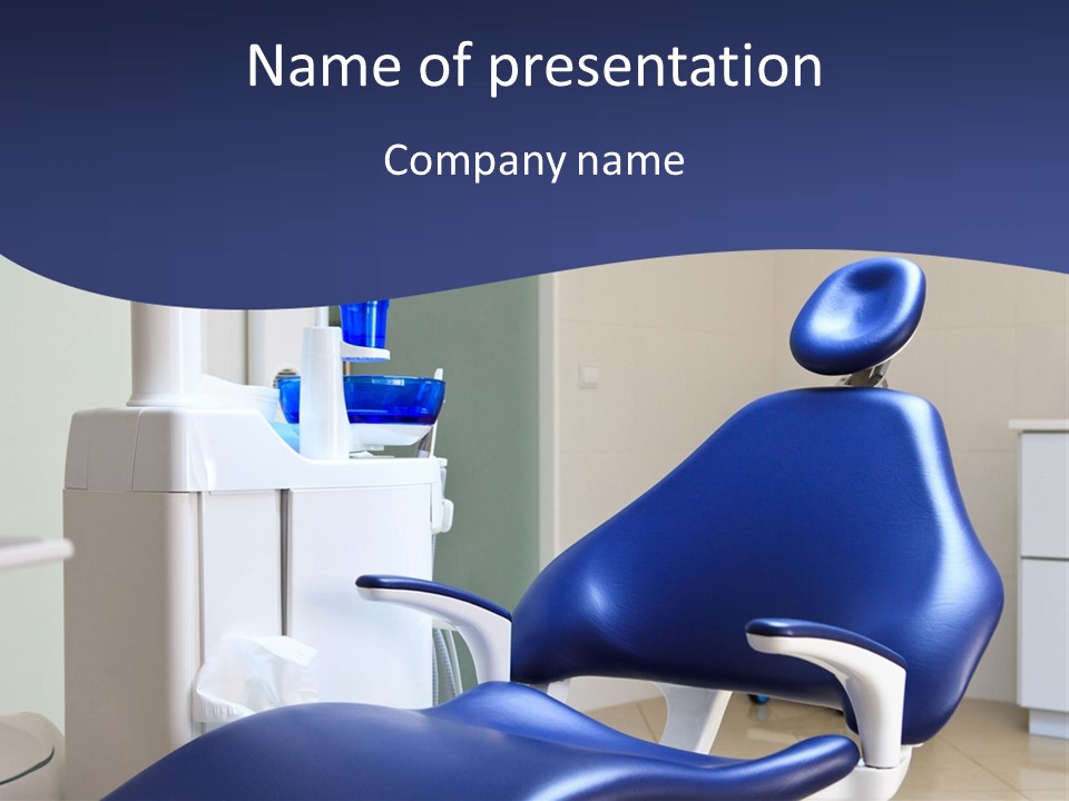 A Blue Chair In A Dentist's Office PowerPoint Template