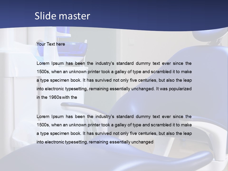 A Blue Chair In A Dentist's Office PowerPoint Template