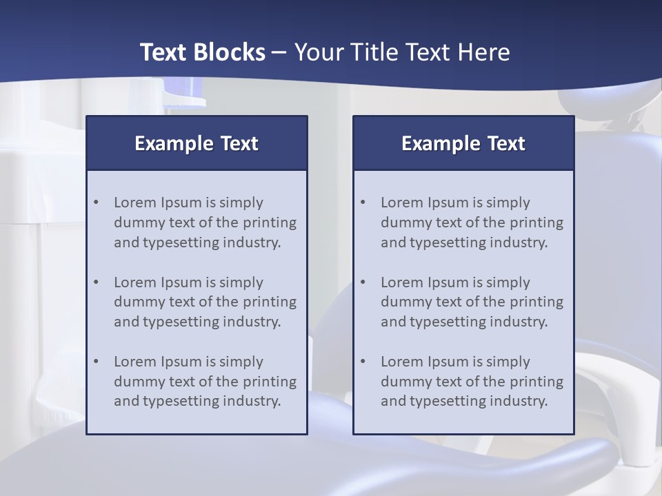 A Blue Chair In A Dentist's Office PowerPoint Template