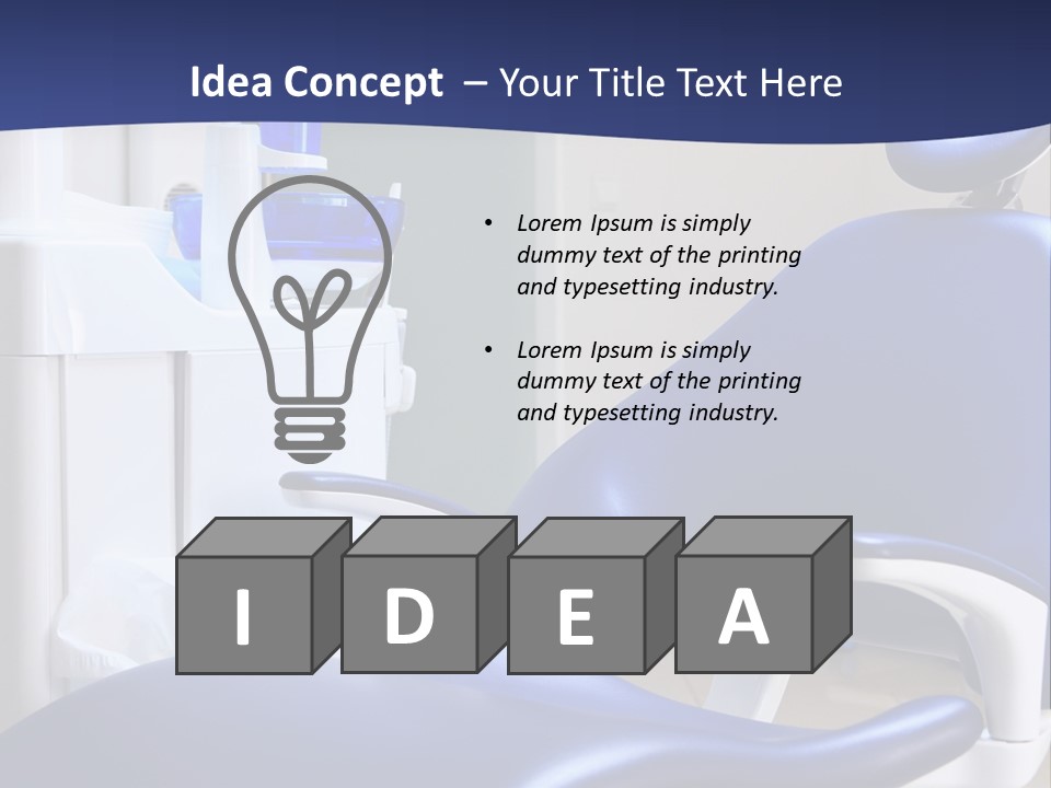 A Blue Chair In A Dentist's Office PowerPoint Template