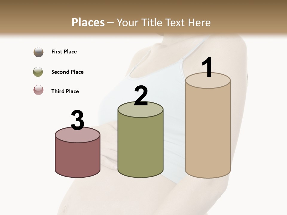 A Pregnant Woman Is Holding Her Stomach PowerPoint Template