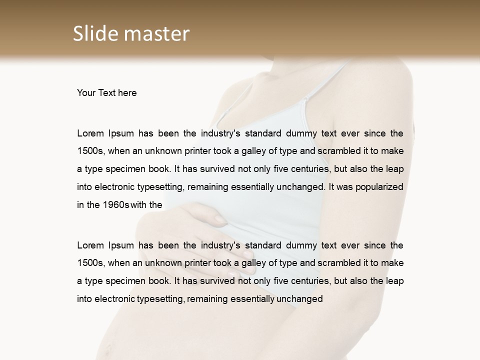 A Pregnant Woman Is Holding Her Stomach PowerPoint Template